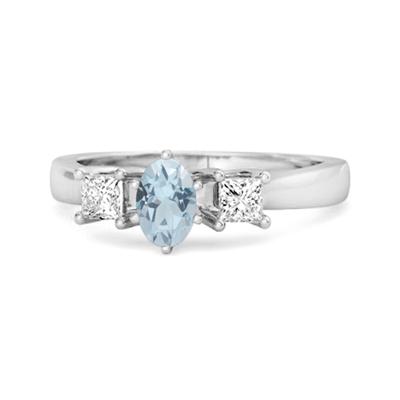 Blue Topaz Elegant Three Stone Ring -925 Sterling Silver