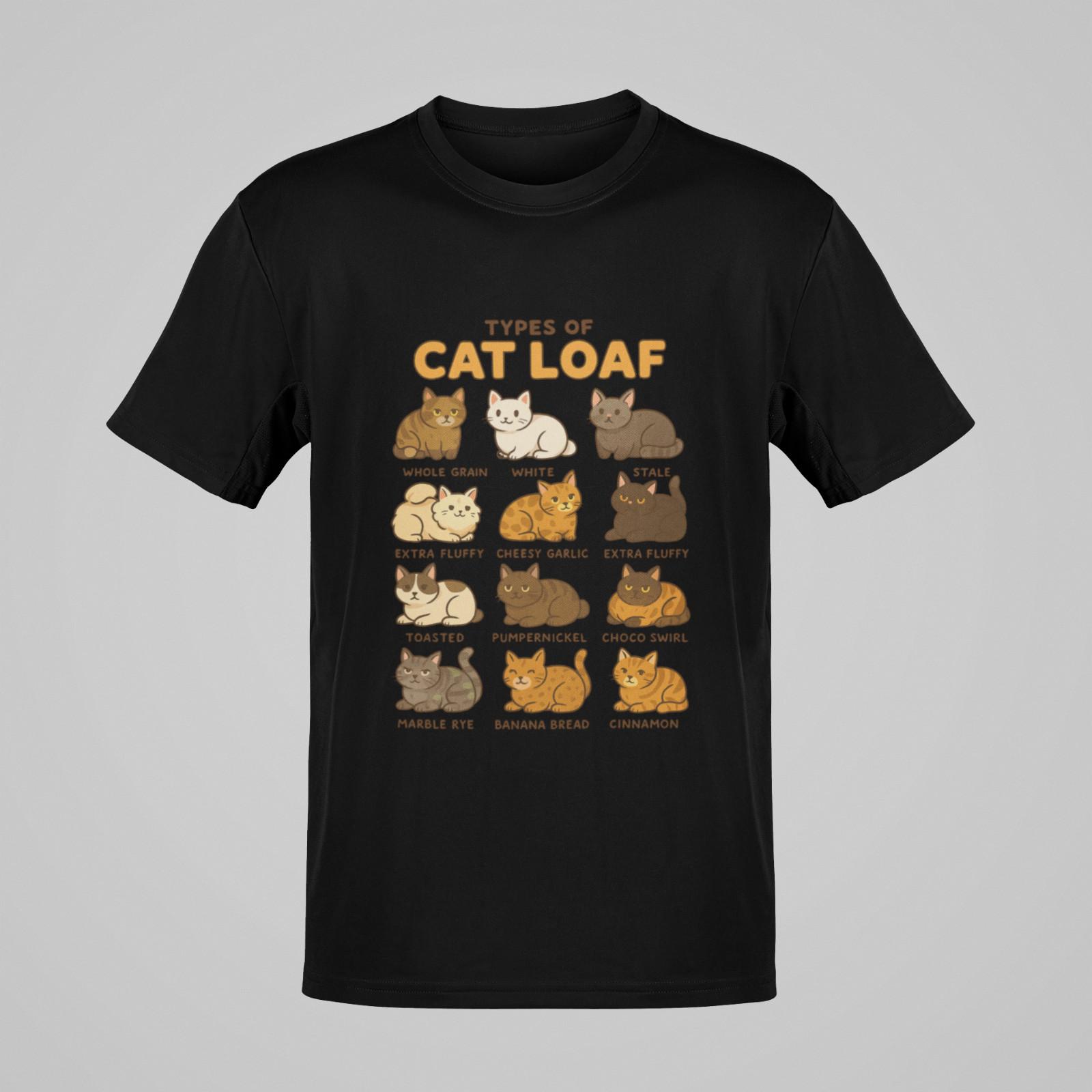 Types of Cat Loaf T-Shirt | Cute Funny Cat Bread Meme Graphic Tee M