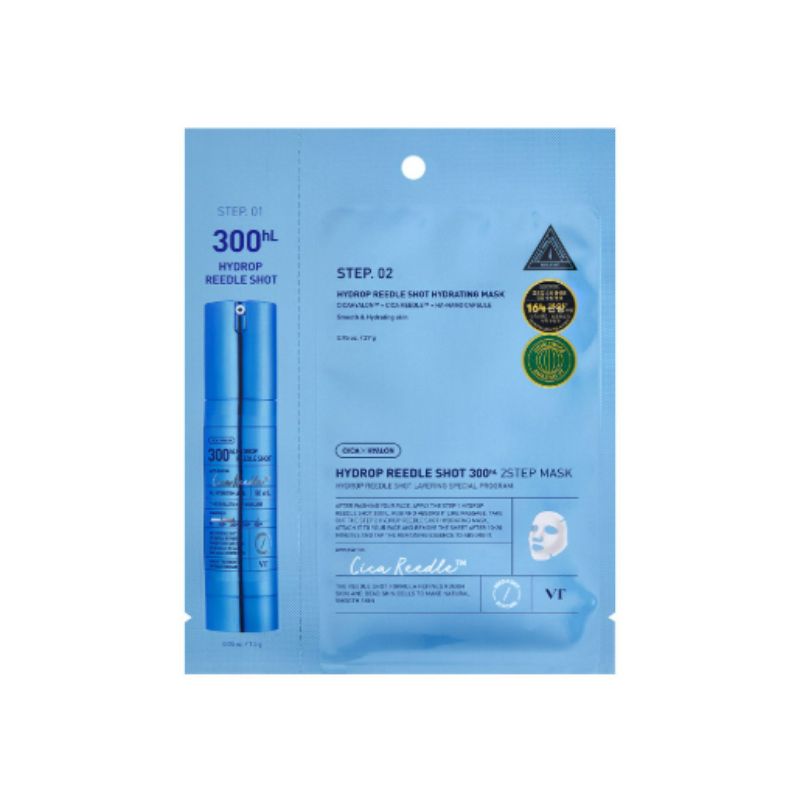 VT Cosmetics Hydrop Reedle Shot 300hL 2-Step Mask 5pcs (1.5g + 27g)