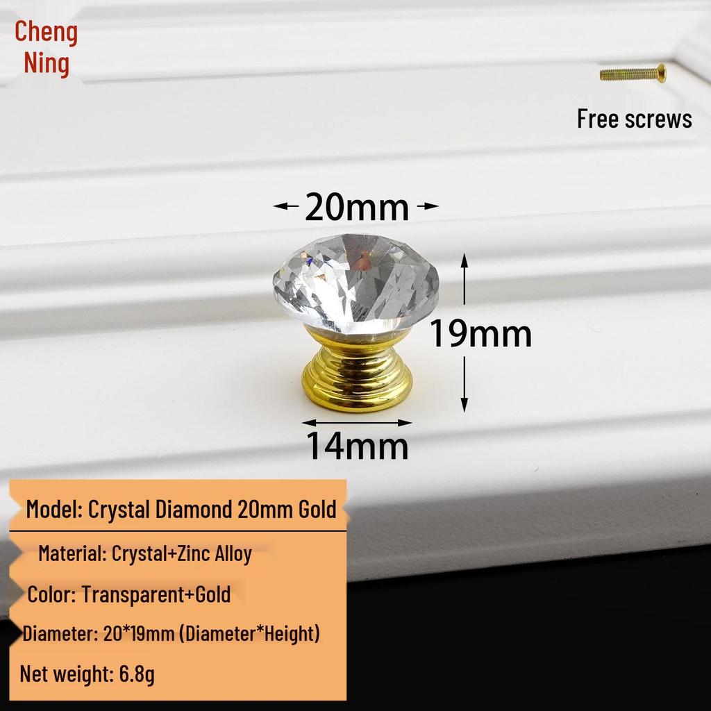 Crystal Clear Acrylic Knob: Single Hole Diamond Design for Pot Lids, Wardrobes, and Drawers