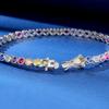3mm Colorful Copper Zircon Tennis Bracelet - European & American Style, Hot Fashion Trend