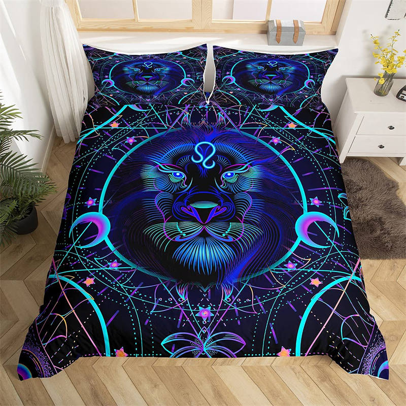 Pisces Bedding Set Mystery 12 Constellations Duvet Cover Set For Kids Teens Adults Boho Fish Print Comforter Cover Bedroom Decor