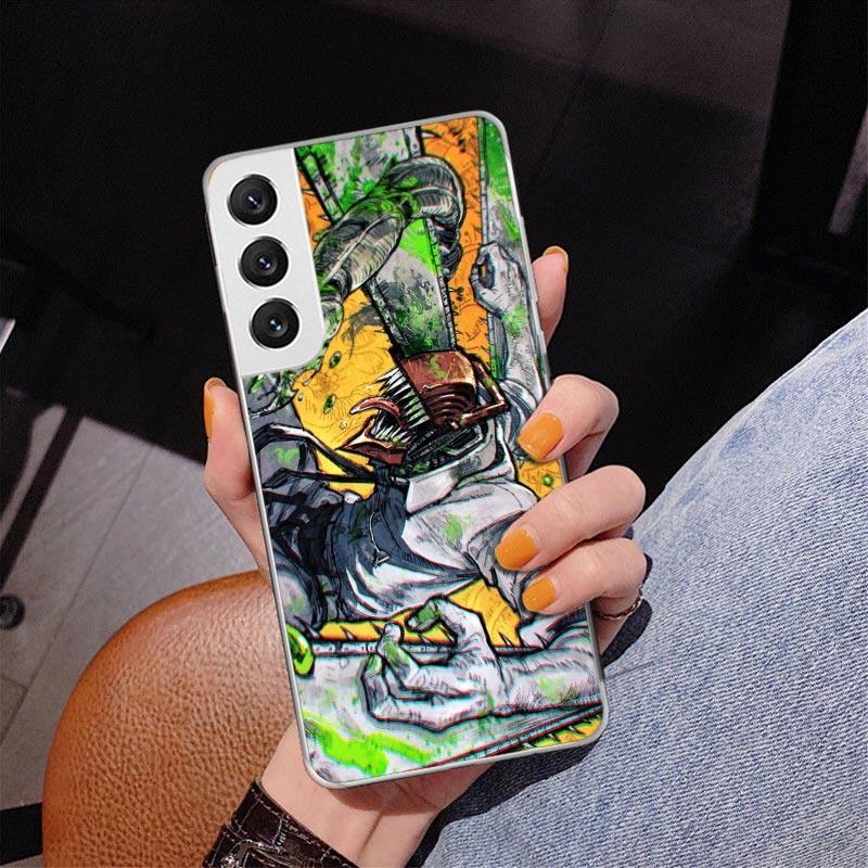 Anime Chainsaw Phone Case For Samsung Galaxy S24 S25 Edge S26 Ultra S23 S22 S21 Plus S20 FE + Personalized Print Cover Galaxy S2