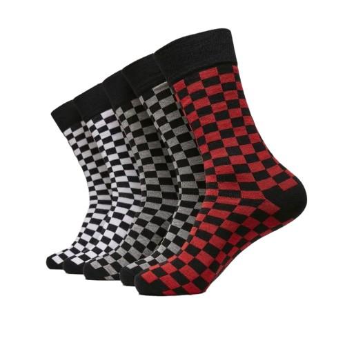 Urban Classics Mens Checked Socks (Pack of 5)