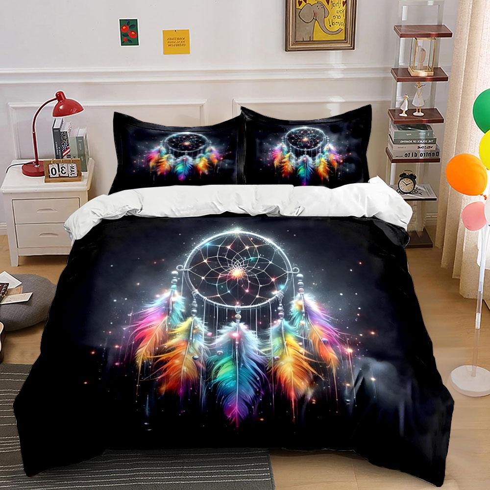 Dreamcatcher Feather Bedding Set Bedding Duvet Cover Set Duvet Cover Pillowcases (1 * Duvet Cover 2 * Pillowcases, Without Duvet Insert)