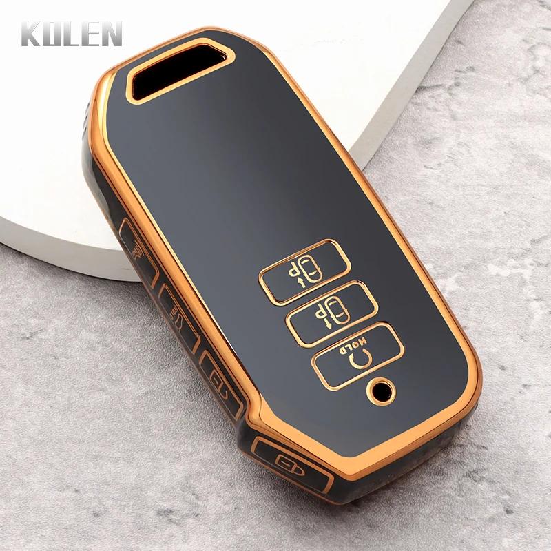 

7 Buttons New Tpu Car Remote Key Case Cover Shell For Kia Sorento Mq4 Golden Edge Protected Holder Fob Bag Accessories