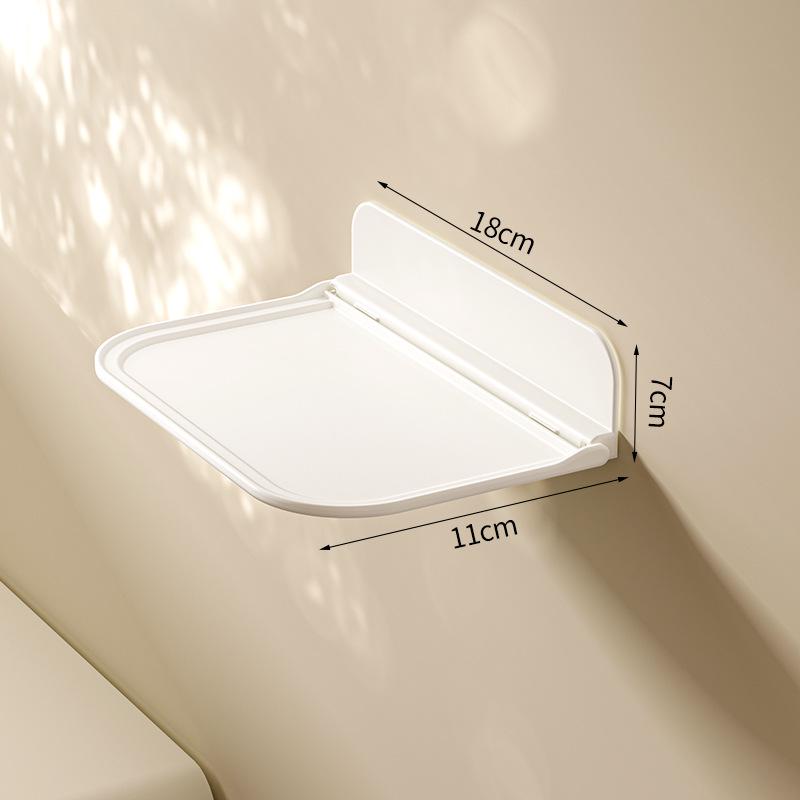Punch-Free Foldable Wall Shelf: Bathroom, Bedside, or Dorm Storage for Mobile Phones & Set-Top Boxes