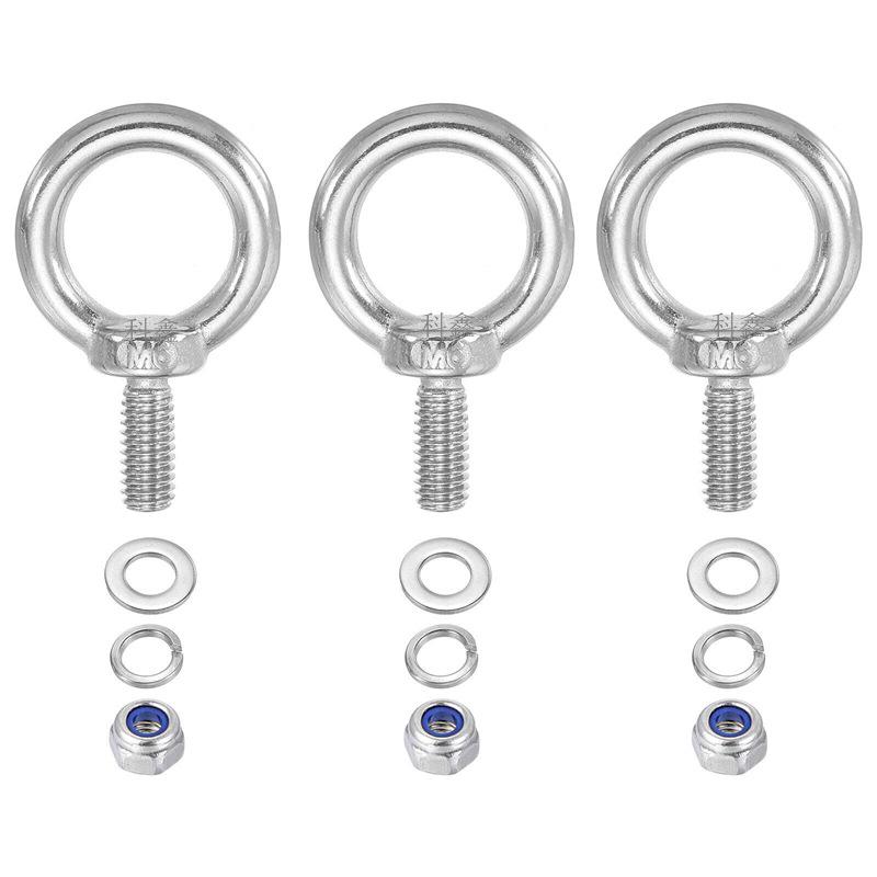M6 Lifting Eyebolt with Hex Nut and Washers for Hanging Chains/Ropes
