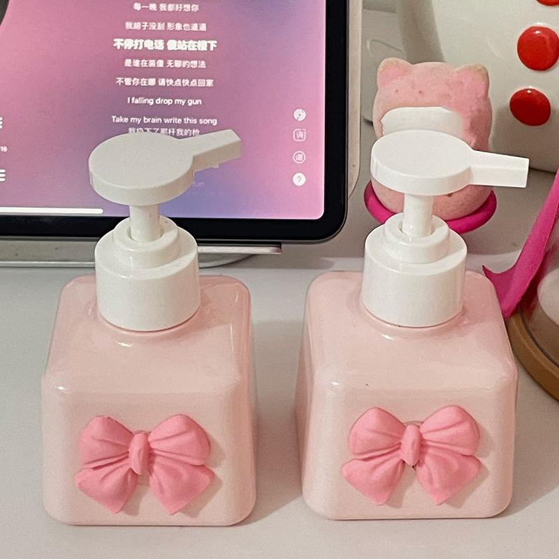 200Ml Bow Soap Dispenser Refillable Shower Bottle Plastic Press Pump Lotion Bottle For Liquid Hand Sanitizer Shampoo Bathroom