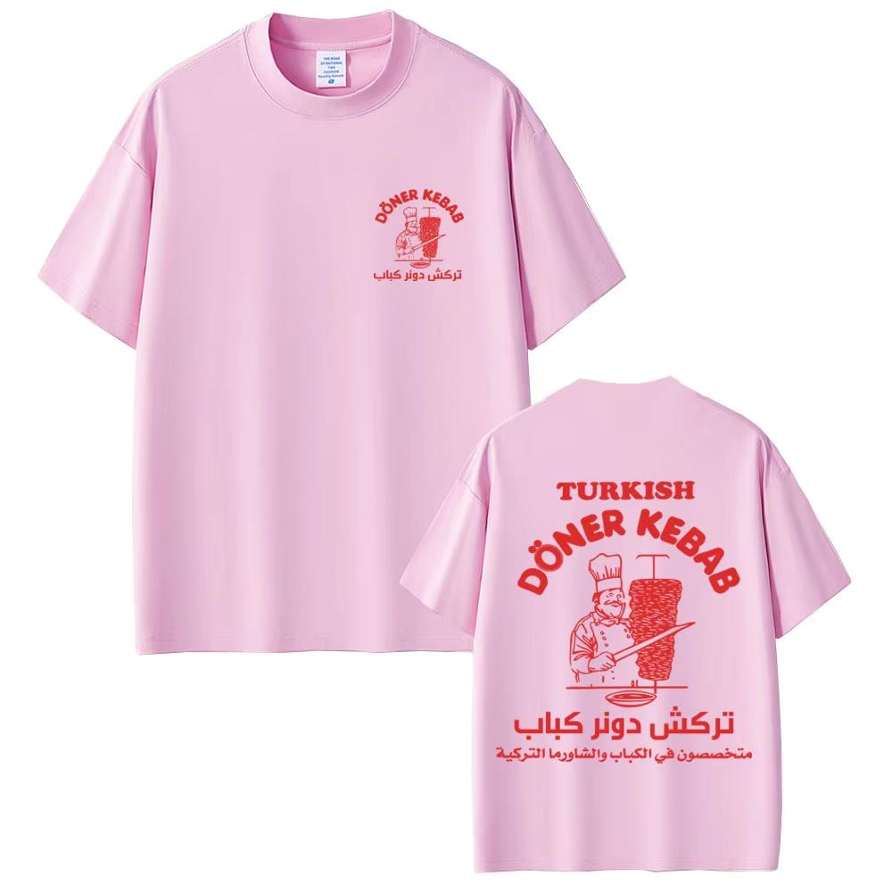 Turkish Doner Kebab Funny Graphic Tshirt Unisexs Pure Cotton Short Sleeve Tshirts Gothic Harajuku Summer Unisex Streetwear