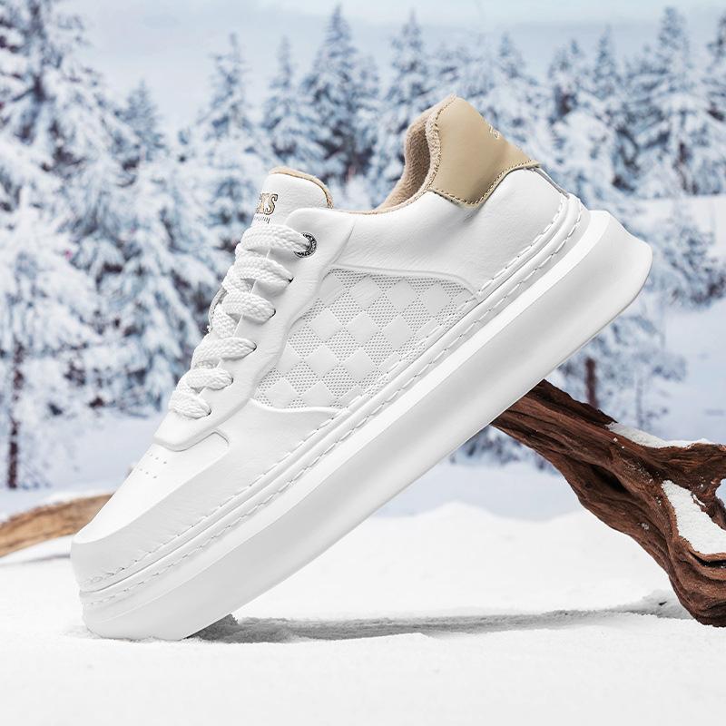 

Мужская обувь осенняя повседневная кожаная обувь инструментальная спортивная толстая подошва увеличивающая рост простая шнуровка маленькая белая доска обувь 44