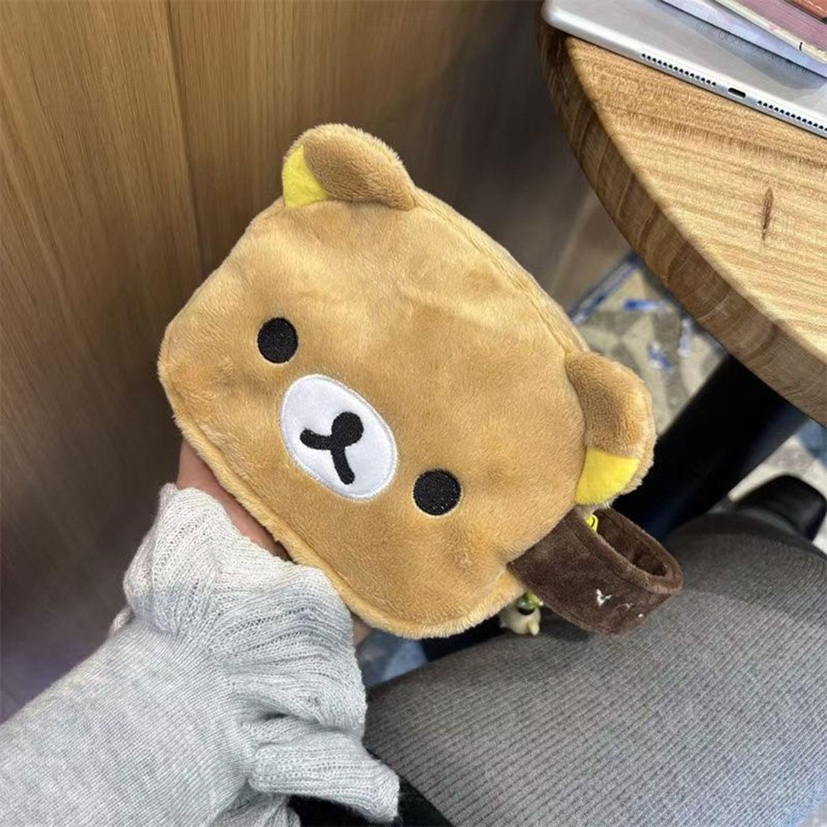 

Kawaii Rilakkuma Makeup Bag Miscellaneous Storage Bag Travel Large Capacity Portable Hanging Toiletry Bag