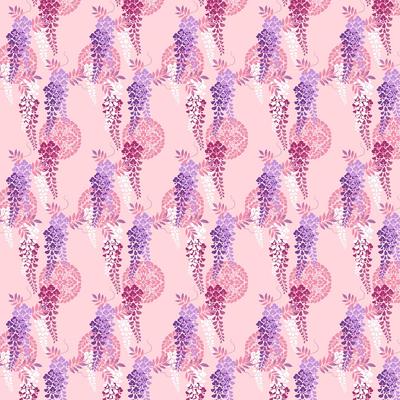 Hamamonyo FUROSHIKI Cloth Maiden Wisteria and Crest (90cm Furoshiki)