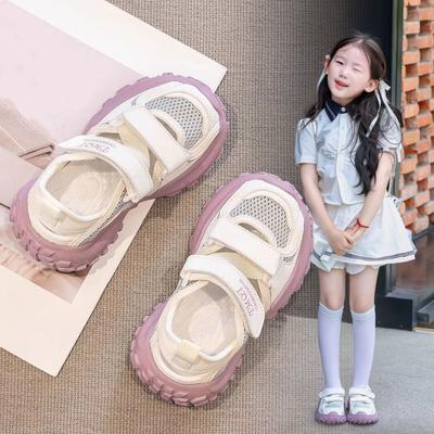 Girls Baotou Sandals 2025 New Summer Breathable Mesh Shoes Children's Soft-soled Sports Versatile Tire-soled Shoes