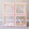 Set of 4 Baby Boxes with Letters Wedding Birthday Party Decoration Photo Props
