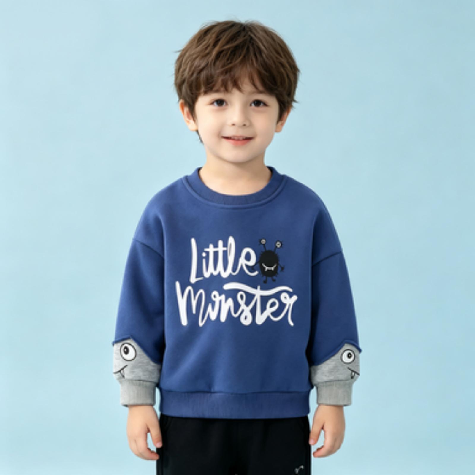 Kids -Lined Long Sleeve Pullover Sweater for Fall and Winter 100