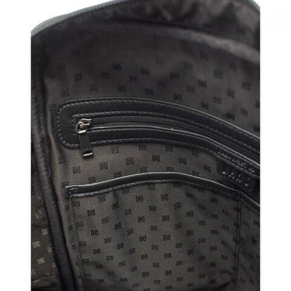 Daks Black Leather Simple Backpack Dbba2e337bk