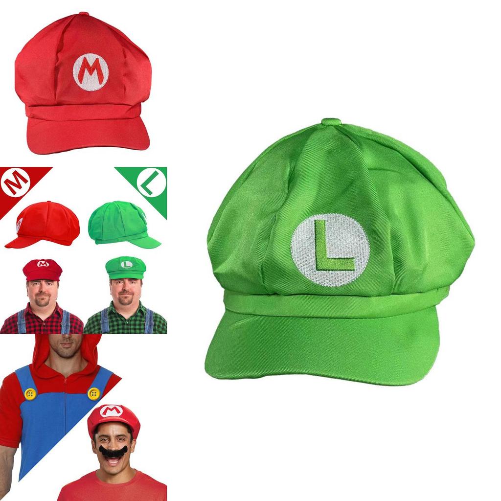 Sombrero de Sol Octogonal Oficial de Personaje Mario para Adulto, Gorra de Béisbol y Set de Accesorios