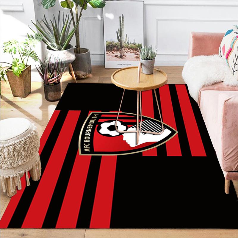 Bournemouth AFC Pattern Rug Floor Mat for Living Room or Bedroom Soft and Comfortable Carpet a Gift for Birthday and Holiday.