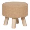 Stool - EBUY24 - Aberdeen - Ø31cm - Beige - Wool and Solid Wood