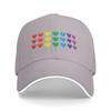 Rainbow Hearts Horizontal Stripes Baseball Cap Luxury Cap Hat Unisex Luxury Military Cap Unisex Vintage Unisexs Hats Womens