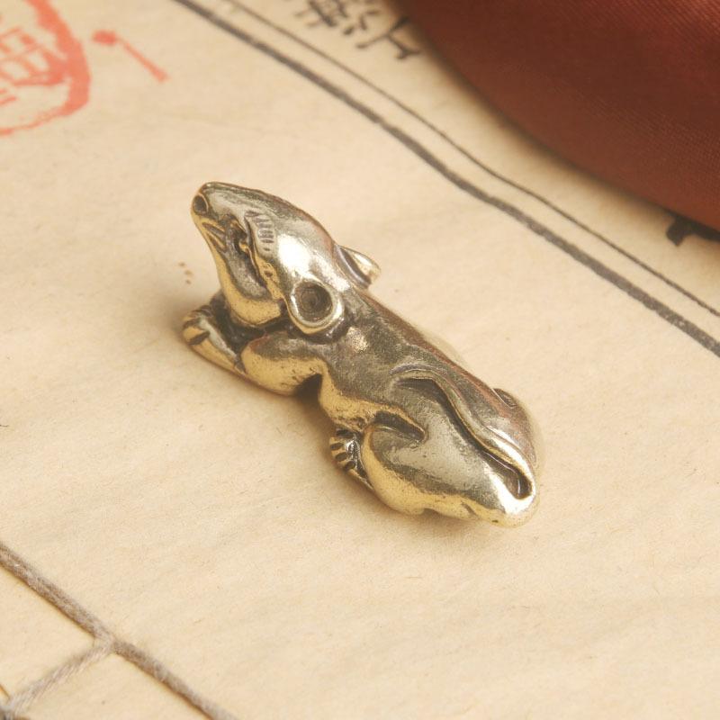 Brass Zodiac Rat Desktop Ornament Small Mouse Copper Sculpture Craft Tea Pet Decoration Old Copperware Wholesale