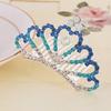 Korean Style Crown Jewelry Comb Hair Ornaments Princess Rhinestone Crown Alloy Colorful Girls Birthday Dance Hair Accessories