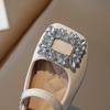 Girls Leather Shoes Chic Korean Style Rhinestones Buckle Little Big Kids Princess Mary Jane Children Fashion Dress Flats Sweet