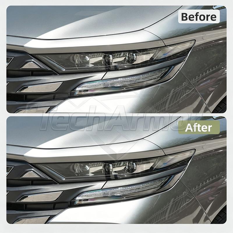 TPU Car Headlight Protective Film For Toyota Vellfire 2023-24 Transport & Smoke Anti-Scratch Auto External Accessorie Auto Parts.