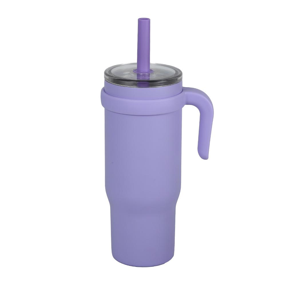 New Stainless Steel Cup With Handle Children'S Straw Cup High Value Vacuum Thermos Cup