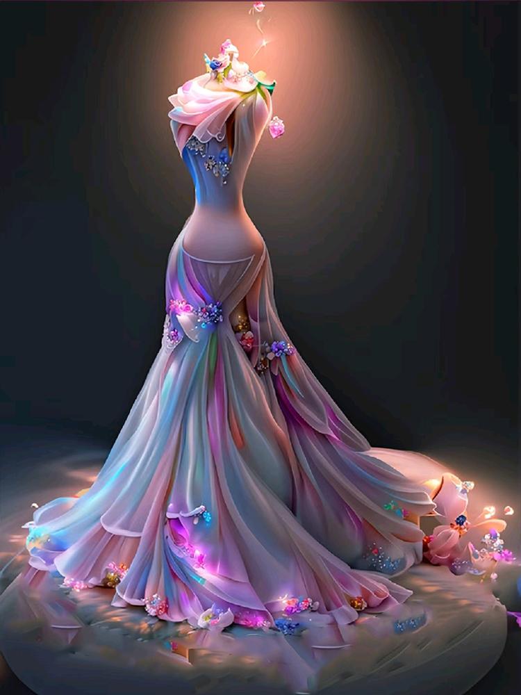 5D DIY Diament Malowany Anioł Elegancki Wodny Diament Damska Sukienka Diamentowa Sztuka Zestaw Biżuteria Haft Dekoracja Prezent