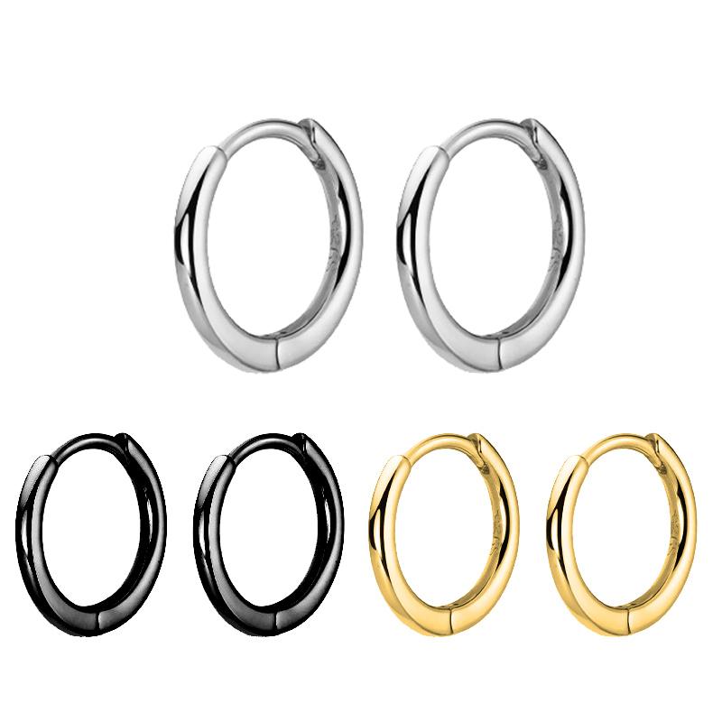 1 Pair Women/Man Stainless Steel Small Hoops Earring Piercing Ear Cartilage Tragus Simple Thin Circle Anti-allergic Ear Buckle