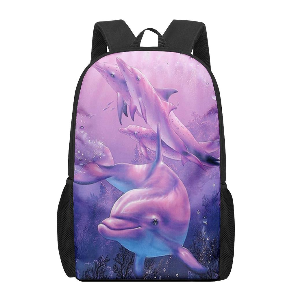 Dolphin Ocean Animal Print Children School Bag Girls Boys Casual Backpack Student Schoolbag Teenager Daily Storage Rucksacks