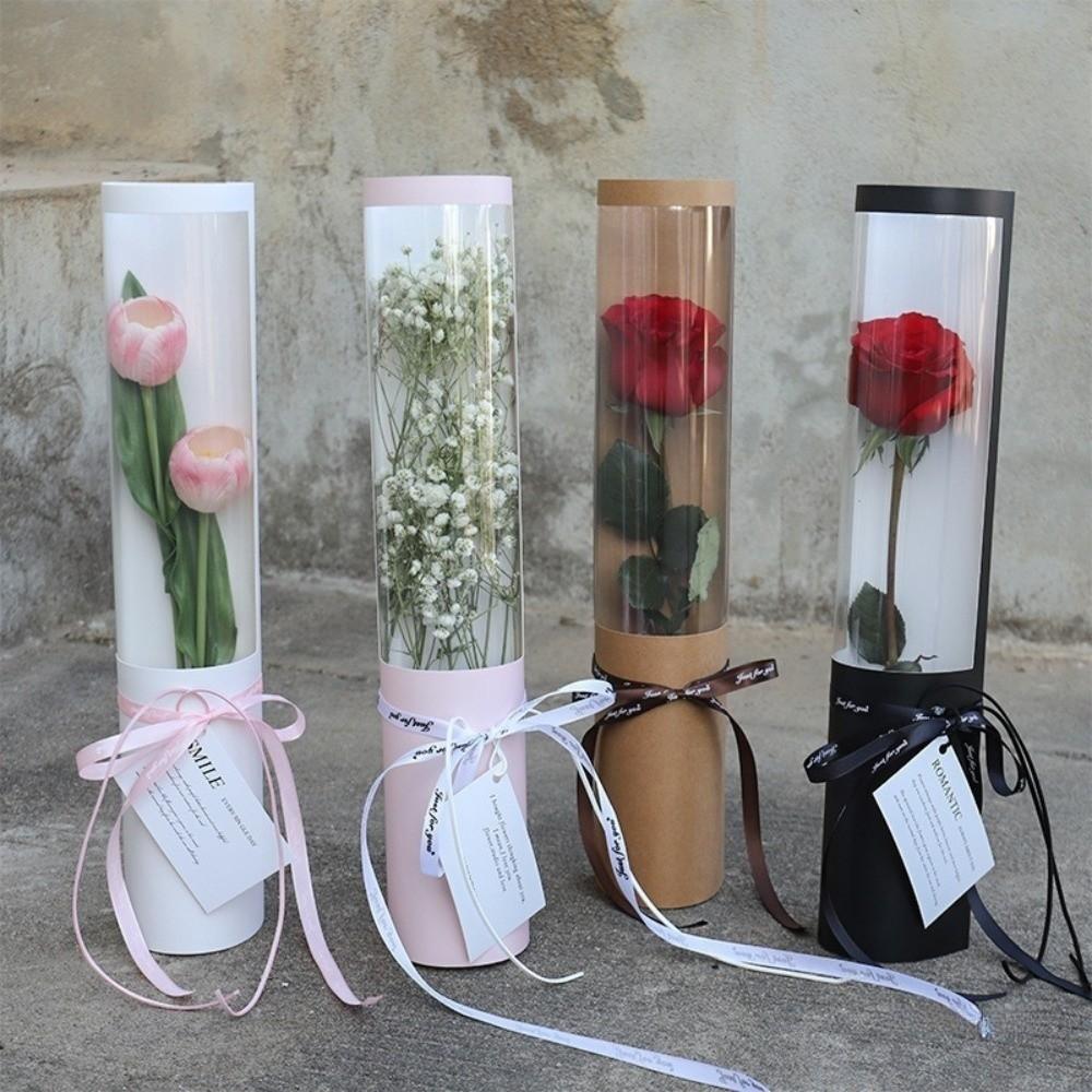 5pcs Waterproof Rose Flowers Box Transparent Bouquet Packaging Bags Valentine's Day