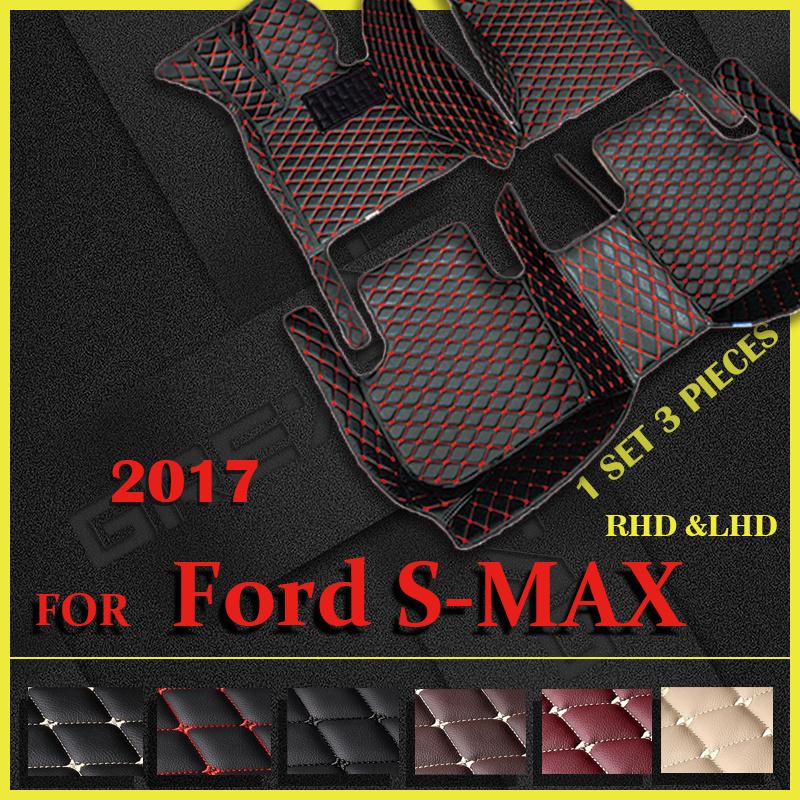 

Car Floor Mats For Ford S-MAX 2017 Custom Auto Foot Pads Automobile Carpet Cover Interior