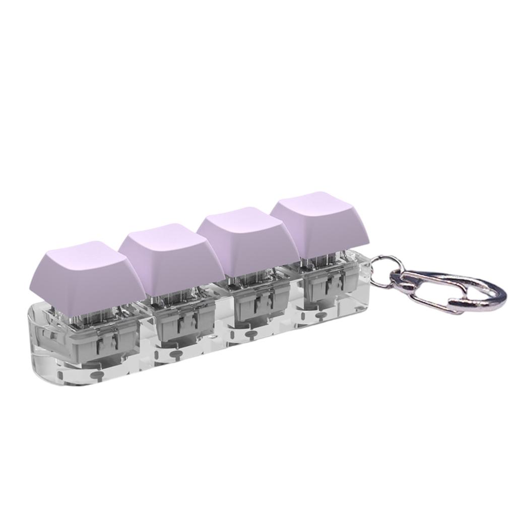 4 Button Keyboard Keychain Environmental Friendly Stress Relief Toy Suitable for Keys Bags and Backpacks Treasure Box