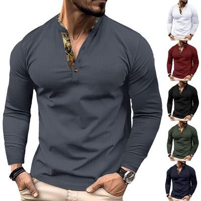 Spring/Autumn New Arrival Men's Polo Shirt with Colour-Block Stand Collar Long-Sleeved Sweatshirt
