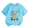 Kids Boys Girls 100% Cotton O-neck Short Sleeve T-Shirt, Cute Cartoon Character Printed Casual Soft Breathable Tee for Daily Wear School Summer Tops f