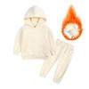 Children's Solid Color Hooded Long Sleeve Top and Pants Set for Medium and Large Boys and Girls - Trendy Autumn Clothing