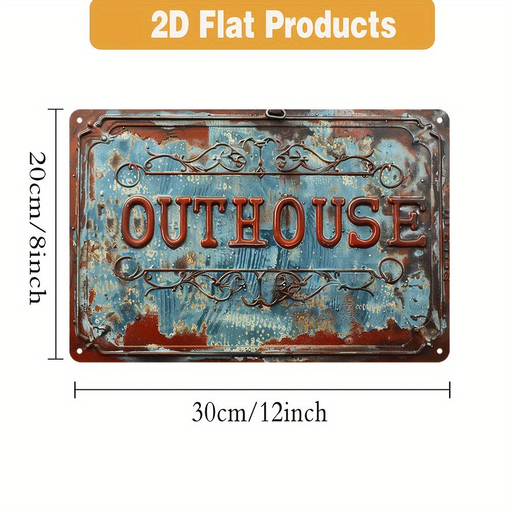 

1 шт. Металлическая жестяная табличка «НА УБОРНОЙ» в деревенском стиле, 8x12 дюймов (20x30 см), Ретро-синий состаренный вид, алюминиевая настенная табличка чёрный