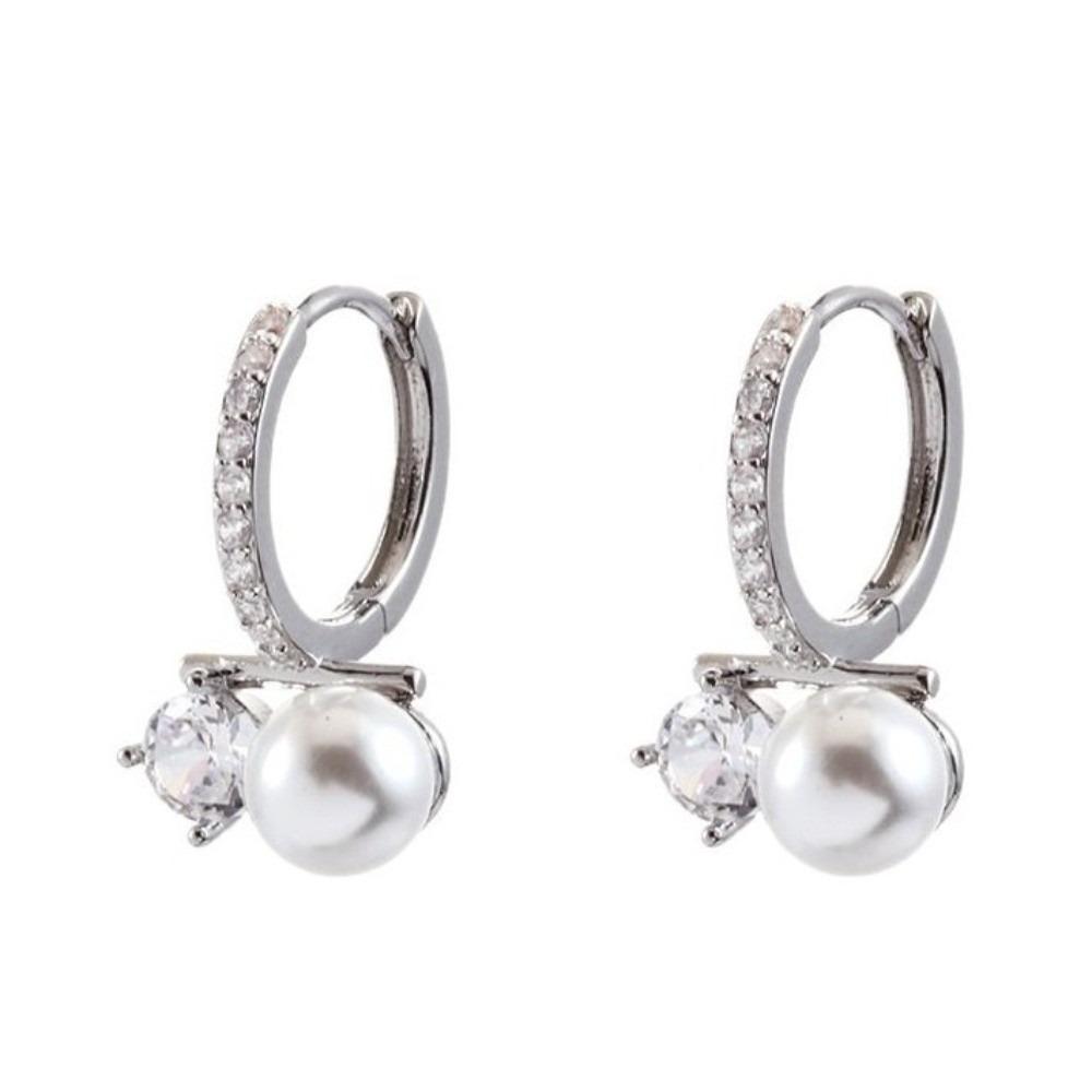 Jewelry Accessory Geometric Hoop Earrings Crystal Zircon Drop Earrings Stud Earrings  Women Gifts серебряный