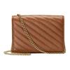 Gucci GG Marmont Brown Leather Chevron Quilted Chain Wallet Crossbody Bag For Women Daily Use