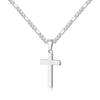 18k Gold Stainless Steel Men's Figaro Chain Necklace with Black, Silver, and Gold Cross Pendants