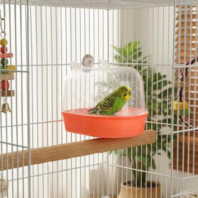 Transparent Avian Bathing Tub Easy Installation Covered Parrot Bath Pet Supply Thickened Material