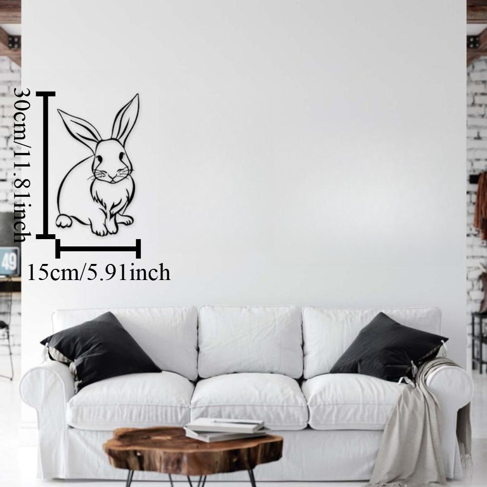 

Minimalist Bunny Metal Wall Art Sculpture for Nursery Room Home Decor 12in чёрный