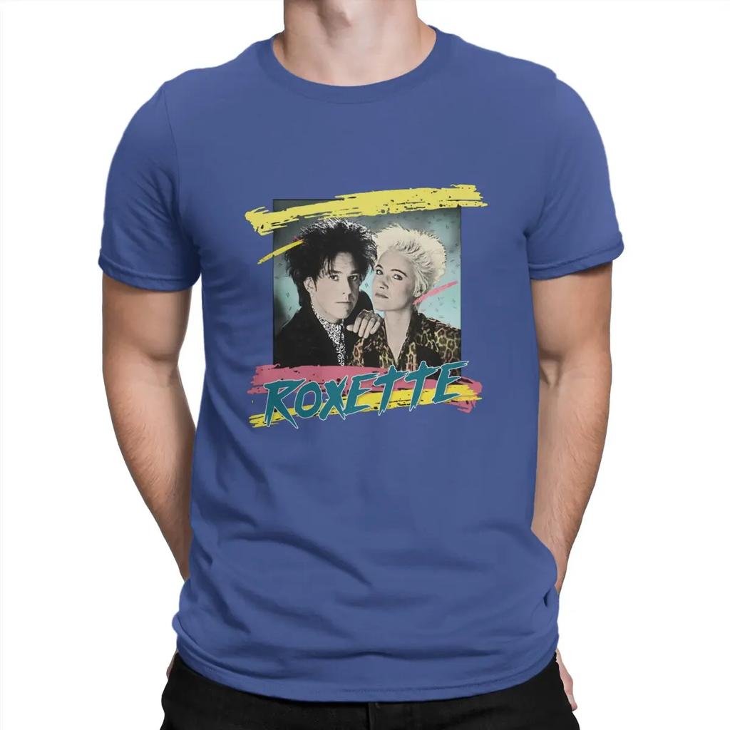 T-shirt Homme Groupe Suédois Années 1980 Roxette 100% Coton Vêtements T-shirts Amusants Manches Courtes Col Rond T-shirt Imprimé Graphique