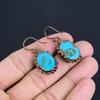 Dornröschen Türkis Ohrringe, Kupfer Elektrogeformter Edelsteinschmuck, Handgefertigte Ohrringe, Für Thanksgiving