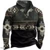 Fashion Men's Sweatshirt 3d Printed Half Zip Men's Polo Shirt