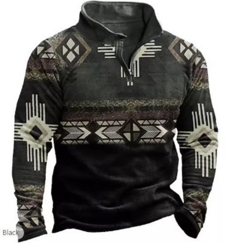 Fashion Men's Sweatshirt 3d Printed Half Zip Men's Polo Shirt