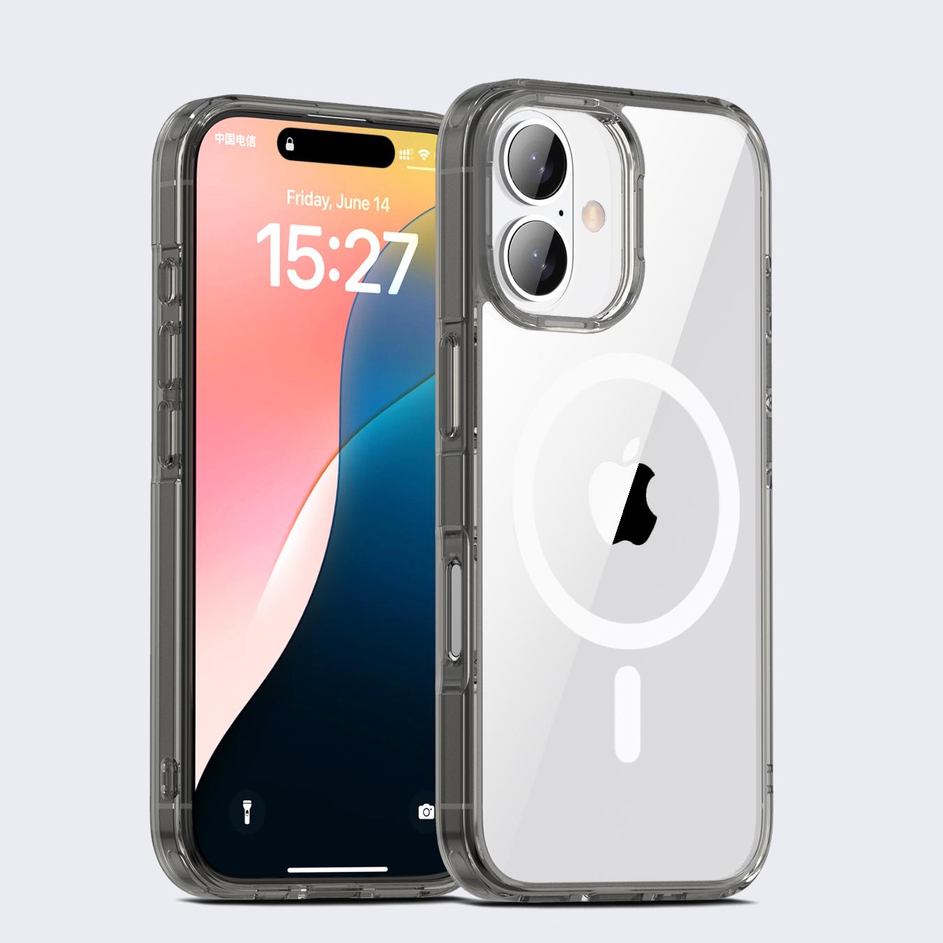 

Прозрачный чехол KEYSION для MagSafe для iPhone 16 Plus 15 Силикон+ПК Ударопрочный Прозрачная задняя крышка телефона для iPhone 15 16 Plus for iPhone 15 коричневый